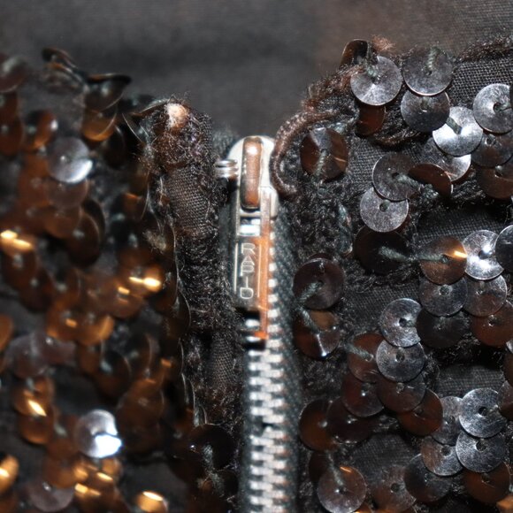 🖤✨🌙 VINTAGE BLACK SEQUIN EVENING DRESS · SIZE S ✨ - Picture 5 of 9